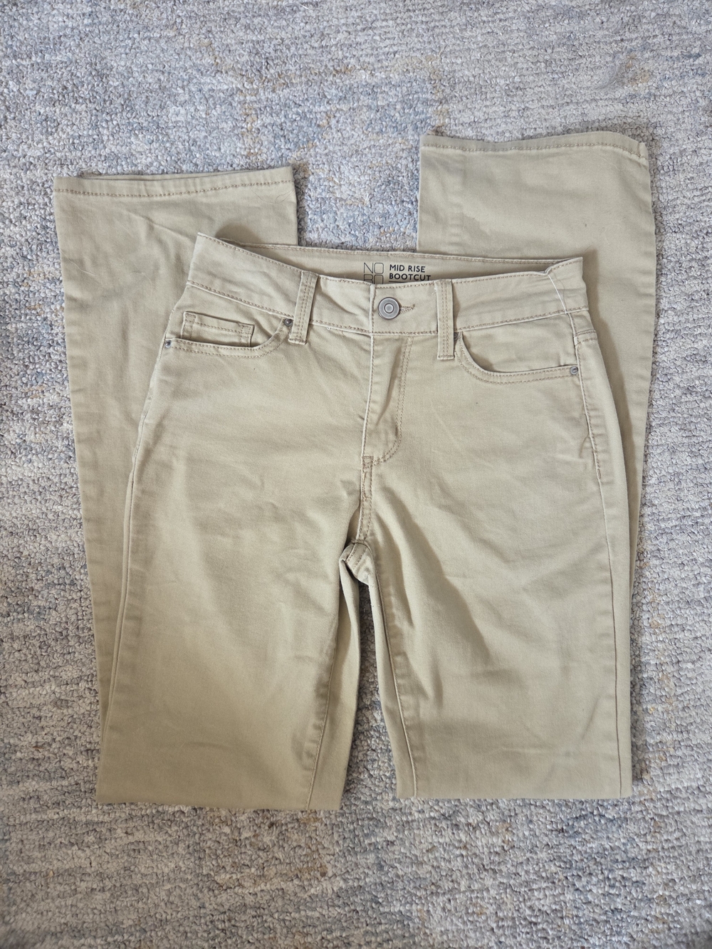 Mid Rise Bootcut Junior's Jeans - Khaki